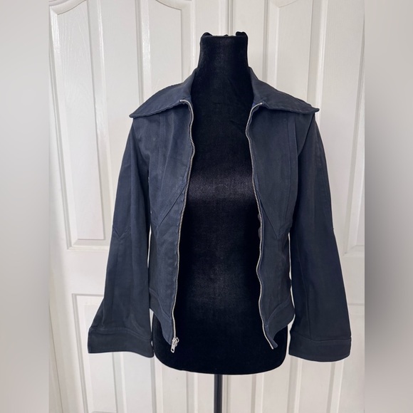 Stoned Immaculate Denim Jacket Sz XS Womens Fitted Boho Party Concert City Sexy - Picture 5 of 11